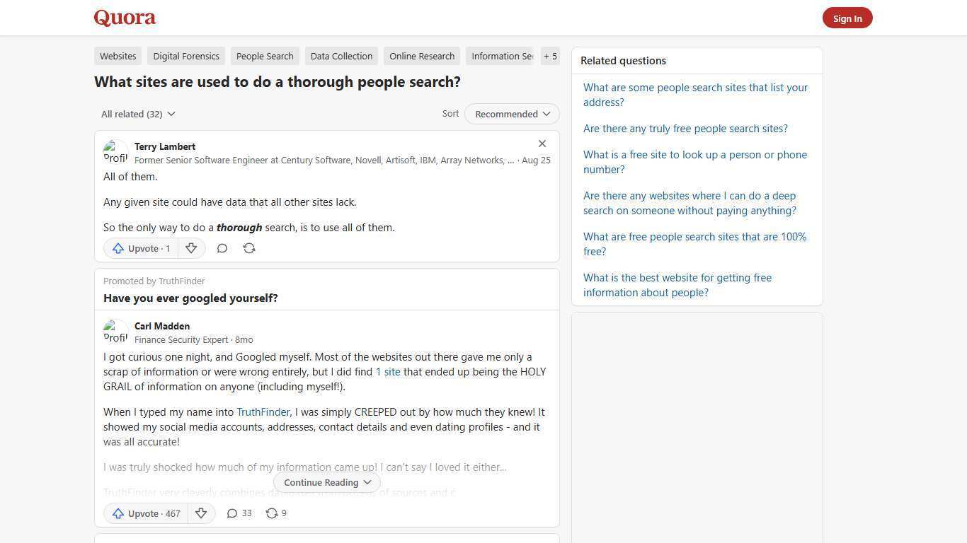 What sites are used to do a thorough people search? - Quora